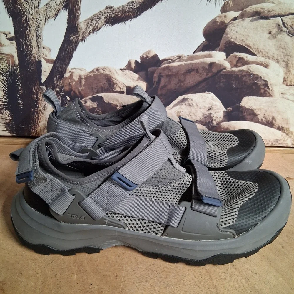 Teva Omnium 2 Mens Grey Black Hybrid Hiking Water Sandals Shoes 1019160 Size 12